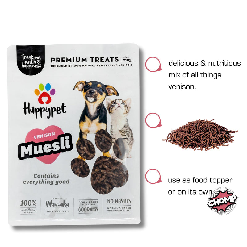 Venison Muesli 210g - Dog/Cat Treat and Meal Topper